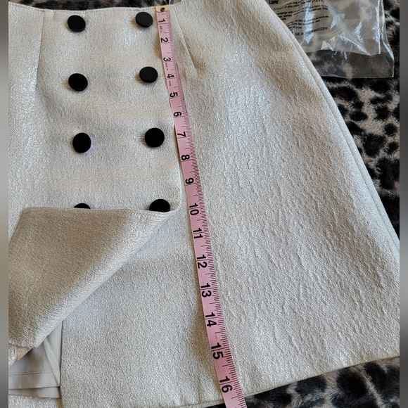 NWT J.Crew Collection mini skirt tuxedo inspired with silver tinsel - Picture 10 of 10